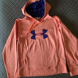 Under Armour Cold Gear Semi Fitted Women's Orange And Blue Hoodie, L